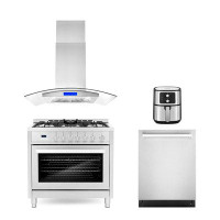 Cosmo 4 Pieces Kitchen Package with 36" Island Gas Range