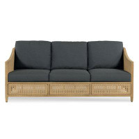 Woodbridge Furniture Jupiter Teak Patio Sofa with Sunbrella Cushions
