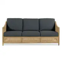 Woodbridge Furniture Jupiter Teak Patio Sofa with Sunbrella Cushions