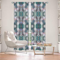 East Urban Home Lined Window Curtains 2-panel Set for Window Size by Pam Amos - Daisy Blush 2 Greens