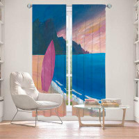 East Urban Home Lined Window Curtains 2-panel Set for Window Size by Markus Bleichner - Pink Surfboard