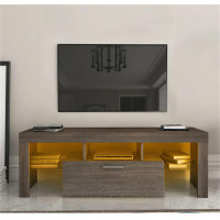 MODERN BROWN LED TV STAND W/STORAGE TVSKZ-B1 546950903 BROWN TV CONSOLE FOR UP TO  55" TV - SEE PICS