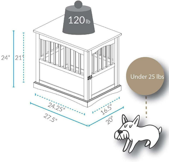 NEW WOODEN MEDIUM PET CRATE & END TABLE ESPRESSO 432052 in Other Tables in Edmonton - Image 2