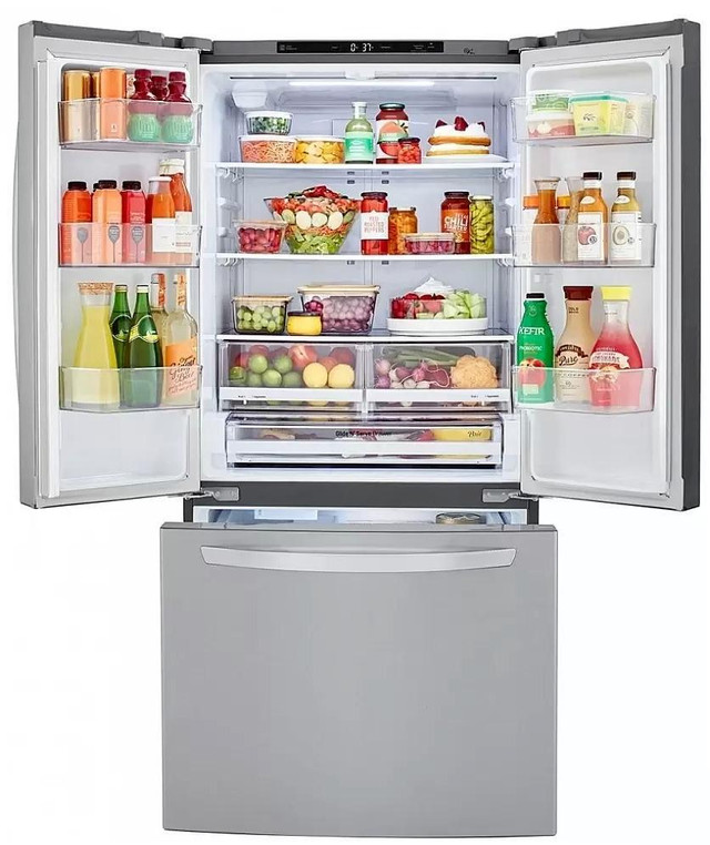 LG LRFCS2503S 33 Smudge Resistant French Door Refrigerator with Smart Cooling Plus 21.4 cu. ft. Capacity Stainless in Refrigerators in Toronto (GTA) - Image 2