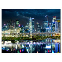 Design Art Singapore Financial District Cityscape - Wrapped Canvas Photograph Print