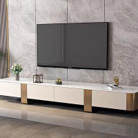 Ivy Bronx White and gold TV stand