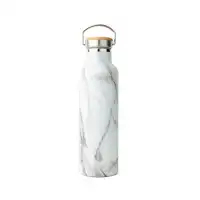 Elemental Elemental 25 Oz Classic Double Wall Vacuum Insulated Tumbler, Water Bottle With Bamboo Lid - White Marble