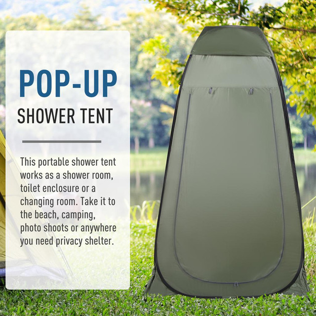 Shower Tent 47.2" L x 47.2" W x 35.4" H Green in Fishing, Camping & Outdoors - Image 4