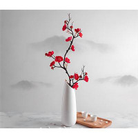 Primrue Artificial Plum Blossom Ornament For Living Room, Dried Flower Bonsai, Wax Plum Potted Plant, Decorative Fake Fl