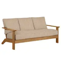 Summer Classics Ashland 73.12" Wide Outdoor Teak Patio Sofa with Cushions