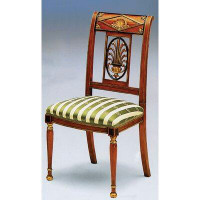 David Michael Muslin Upholstered Side Chair in Cherry/Green