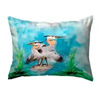 East Urban Home Mr & Mrs Blue Heron Noncorded Pillow