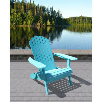 Merry Products Merry Garden Northbeam Outdoor Foldable Wooden Adirondack Accent Chair, Portable Patio, Garden