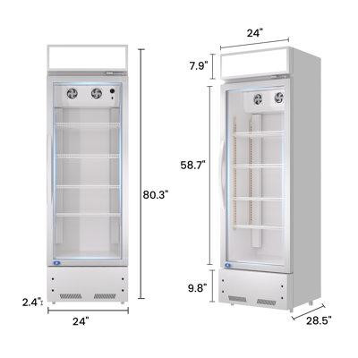 Egles 16.5 Cu.Ft Glass Door Merchandiser Display Refrigerator with Light Box  LED Lighting in Refrigerators