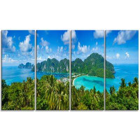 Made in Canada - Design Art 'Tropical Island Panorama' 4 Piece Wrapped Canvas Photograph Set on Canvas