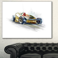 East Urban Home 'Yellow Formula One Car' Graphic Art Print on Canvas