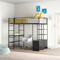 Viv + Rae Kleiman Twin Loft Bed with Desk and Storage