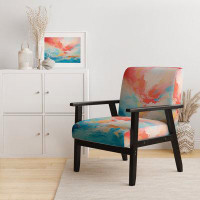 Design Art Colorful Mid Century Energetic Eruptions II - Upholstered Modern Arm Chair