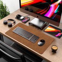 Latitude Run® Computer Office Desk Mat, Vintage Leather Mouse Pad,