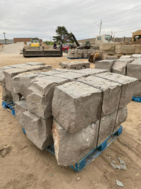 Armour stone and stone blocks. Delivery for extra cost, 1-3 skids per truck ride. We unload gently and close to the site