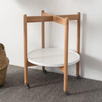 Ebern Designs 24.8” Tall Wheel End Table