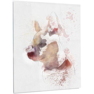 Design Art 'Cute Puppy Portrait Watercolor' Painting Print on Metal in Arts & Collectibles