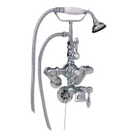 Strom Living British Telephone Thermostatic Tub Faucet with Variable Centers and Handheld Shower
