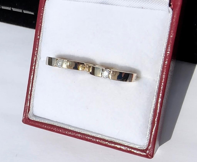 #425 - 10K Yellow Gold, Diamond, Huggy Earrings w/ Clutch Backs in Jewellery & Watches - Image 3