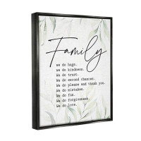Stupell Industries Tender Family List Quote Botanical Plant Leaves Canvas Wall Art By Lettered and Lined
