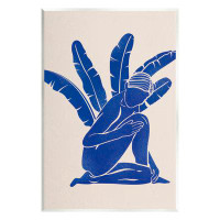 Stupell Industries Modern Blue Woman Palm Plant by - Graphic Art