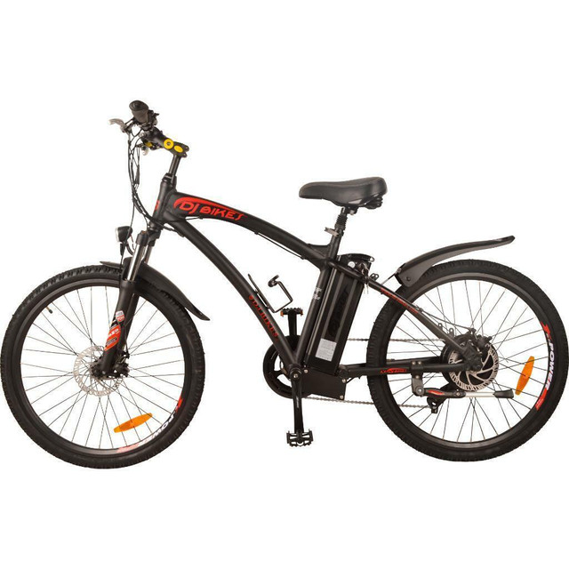 Sale! DJ Mountain Bike 500W 48V 13Ah Power Electric Bicycle, Matte Black, LED Light, Fork Suspension and Shimano Gear in eBike - Image 3