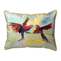 East Urban Home Parrot Gossip Indoor/Outdoor Pillow