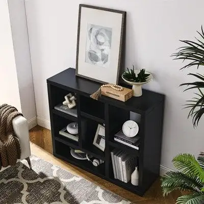 Latitude Run® Modern 7 Cube Bookshelf - Stylish Storage Solution For Any Room