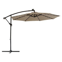 SUNRINX 10 Ft. Cantilever Solar Powered Hanging Patio Umbrella