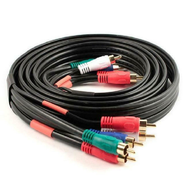 6 ft. 5-RCA (5-in-1) Component Video-Audio Coaxial Cable (RG-59 U) - Black in Video & TV Accessories - Image 2