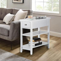 Latitude Run® Small Side Table With Drawers And 2 Shelves