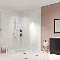 Ove Decors OVE Decors Endless TP0261301 Tampa-Pro, Corner Frameless Hinge Shower Door, 59 1/8 In. W X 72 In. H, In Oil R