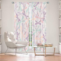 East Urban Home Lined Window Curtains 2-panel Set for Window Size by Metka Hiti - Dragonflies