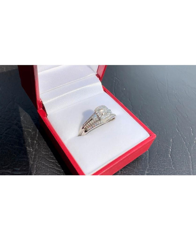 #403 - Natural Diamond - Baguette &amp; Brilliant Cut Diamond Wedding Set, Size 9 3/4 in Jewellery & Watches - Image 2