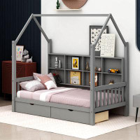 Harper Orchard Antiope Kids Bed with Storage Shelf