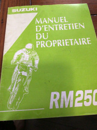 1995 Suzuki RM250 Manuel D’Entetien Du Proprietaire