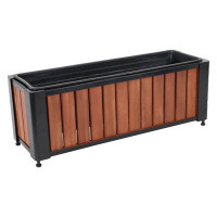 Arlmont & Co. Acacia Wood Slatted Planter Box with Insert