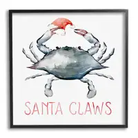 Stupell Industries Stupell Industries Santa Claws Holiday Crab Framed Giclee Art By Ziwei Li