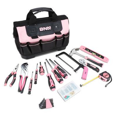DNA Motoring 37 Piece Household Home Repairing Tool Set And Canvas Storage Bag in Other