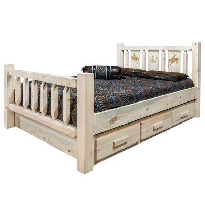 Loon Peak Tustin Solid Wood Low Profile Storage Platform Bed in Beds & Mattresses