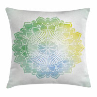 Ambesonne Leaf Doodle Watercolor Flora Square Pillow Cover