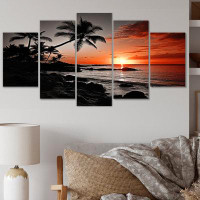 Dovecove Hawaii Sunset Serenade I - Nautical & Beach Canvas Print - 5 Panels