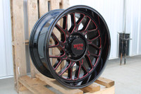 22x10 Moto Metal MO805 Gloss Black And Milled With Red Tint Wheels 8x165.1(6.5)