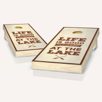 Skip's Garage 2' X 4' Life Is Better At The Lake Rosewood Cornhole Set With Case & Lights