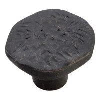 Hickory Hardware Carbonite Collection Knob 1-1/2 Inch Diameter Black Iron Finish (10 Pack)